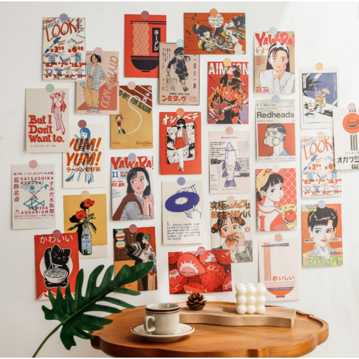 일본 레트로 만화 엽서 일러스트 인테리어 빈티지 감성