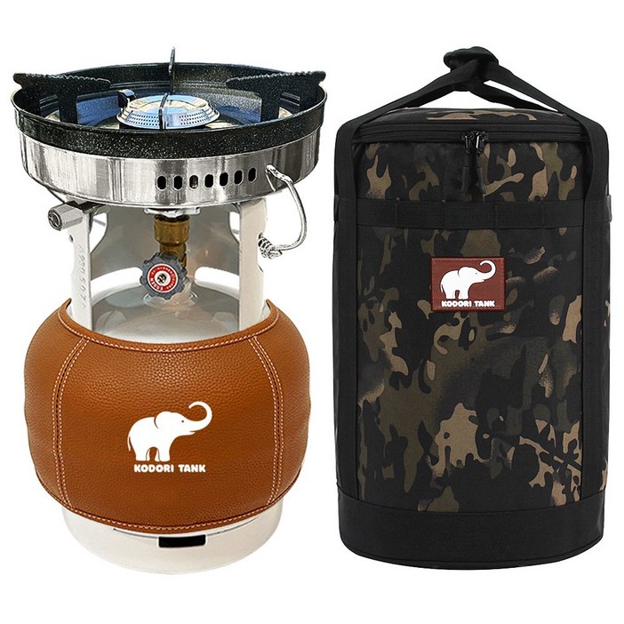 해바라기버너 코돌이탱크 LPG 3kg 가스통, 3kg바람막이일체형버너브라운워머코돌이가방, 1세트