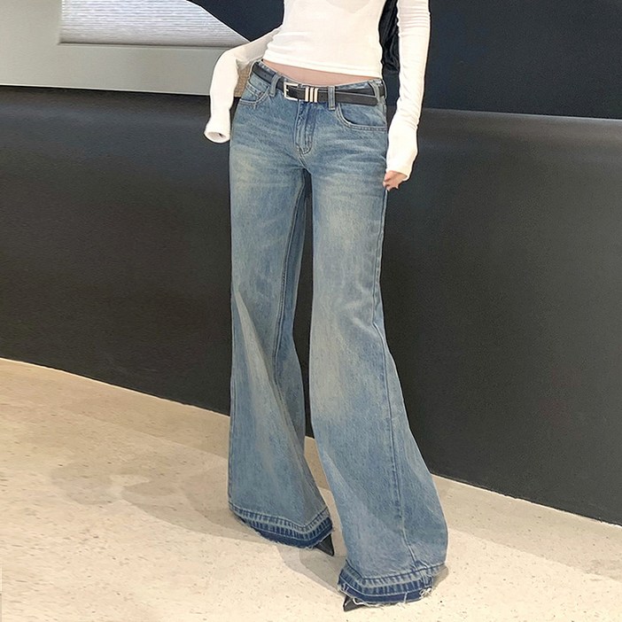 대박난박양 로우라이즈 와이드 청바지 대박난박양 로우라이즈 와이드 청바지