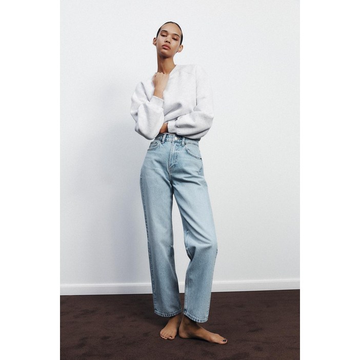 [국내배송]자라 ZARA JEANS 청바지 TRF MOM FIT 하이웨이스트 - 라이트 블루883507