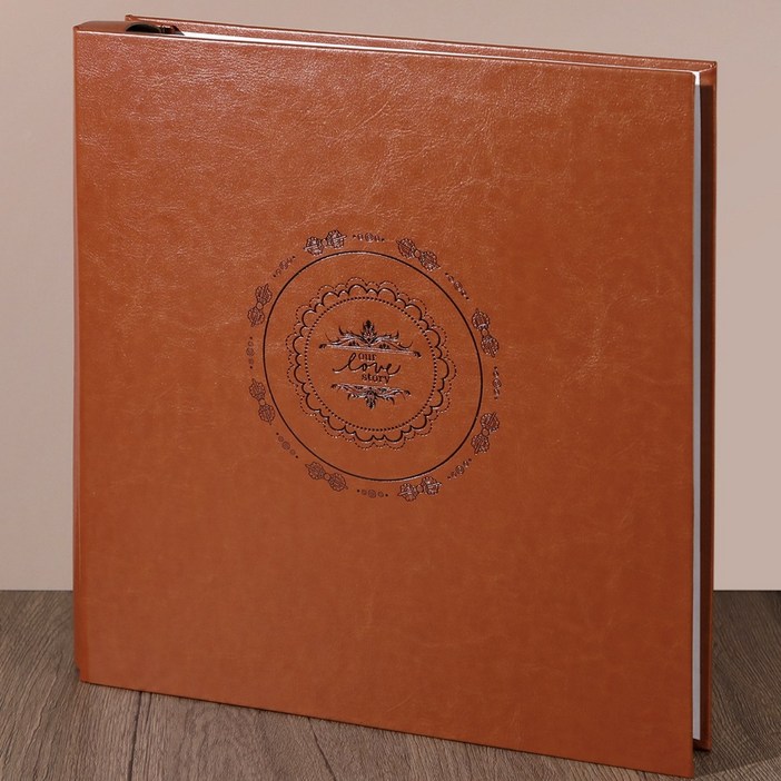 [메모리그램] 3x5 500장 대용량 포켓 가죽 포토 앨범, 브라운