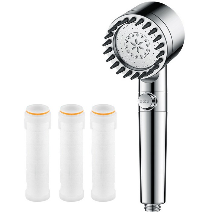 디엔피오 필터 샤워기 헤드  수압상승 샤워기 3단 조절 온오프 버튼