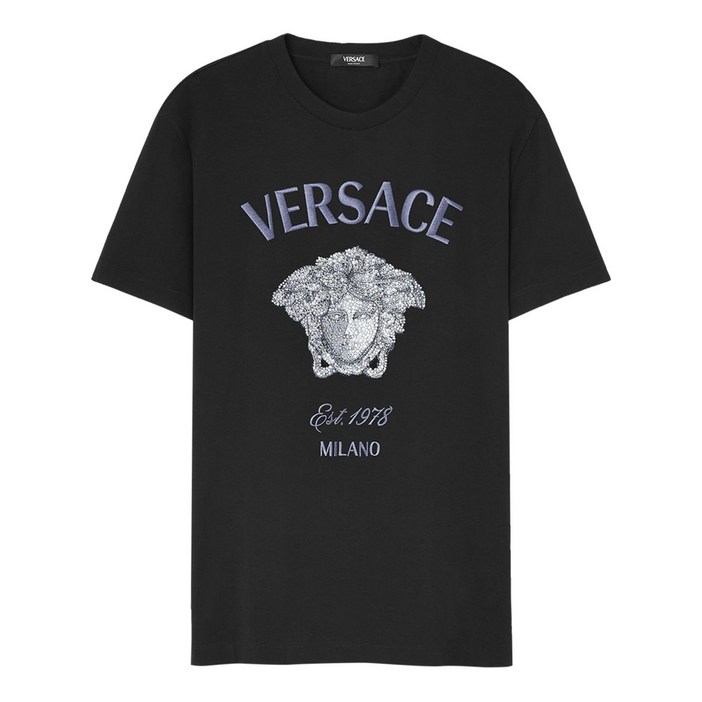 베르사체 메두사 크리스털 장식 티셔츠