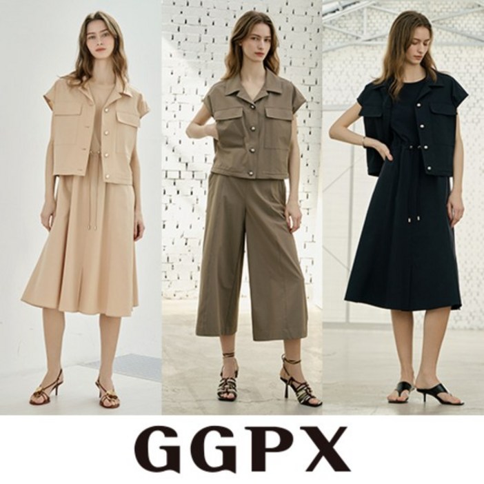 런칭가 79,900원 25SS GGPX  원피스 셋업 3종 재킷,원피스,팬츠 모두