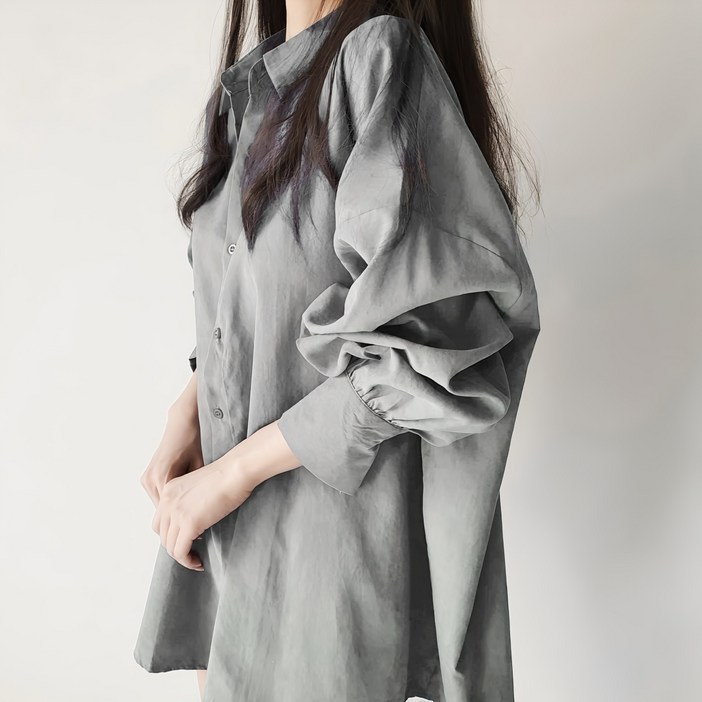 레이디스룸 퍼프소매 여성 오버핏 셔츠 남방 레이디스룸 퍼프소매 여성 오버핏 셔츠 남방