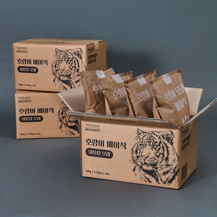 호랑이 베이직 대용량모래 19kg 4.75kg4ea