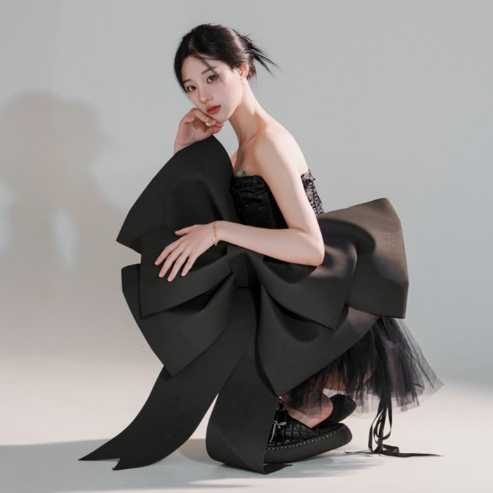 키치셀럽 글램 빅 리본 생일 이벤트 연말파티 대형리본 웨딩카 매장 인테리어 데코리본, 블랙