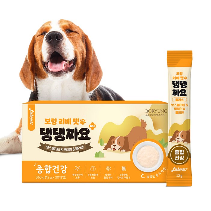 보령 리버펫 댕댕짜요 플러스 관절 눈 피부 종합건강 강아지간식 30개입, 1통, 360g, 눈건강피부건강관절건강 보령 리버펫 댕댕짜요 플러스 관절 눈 피부 종합건강 강아지간식 30개입, 1통, 360g, 눈건강피부건강관절건강