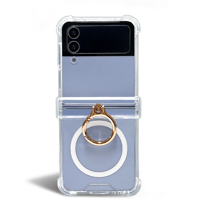 이케미 힌지보호와 맥세이프 기능 핸드링 클리어 젤하드 케이스