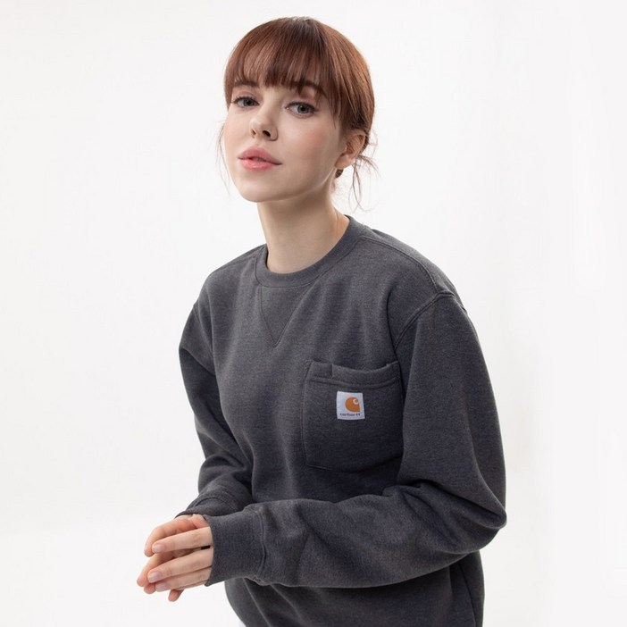 칼하트 워크웨어 남녀공용 플리스 맨투맨 포켓 스웨트셔츠 103852