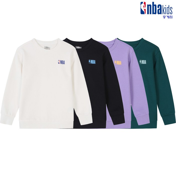NBA키즈 중계점 느바키즈 NBAKIDS 스몰로고 아트윅 베이직 맨투맨 K241Z1999P