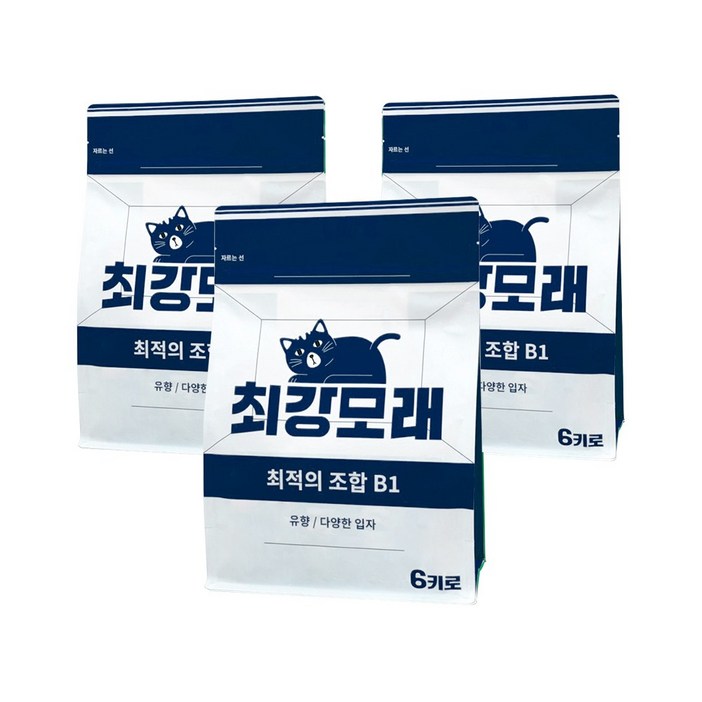 [2+1] 최강모래 최적의 조합 B1 6kgx3, 프레쉬솝 유향 고양이모래 와이오밍 벤토나이트모래, 3개, 6L