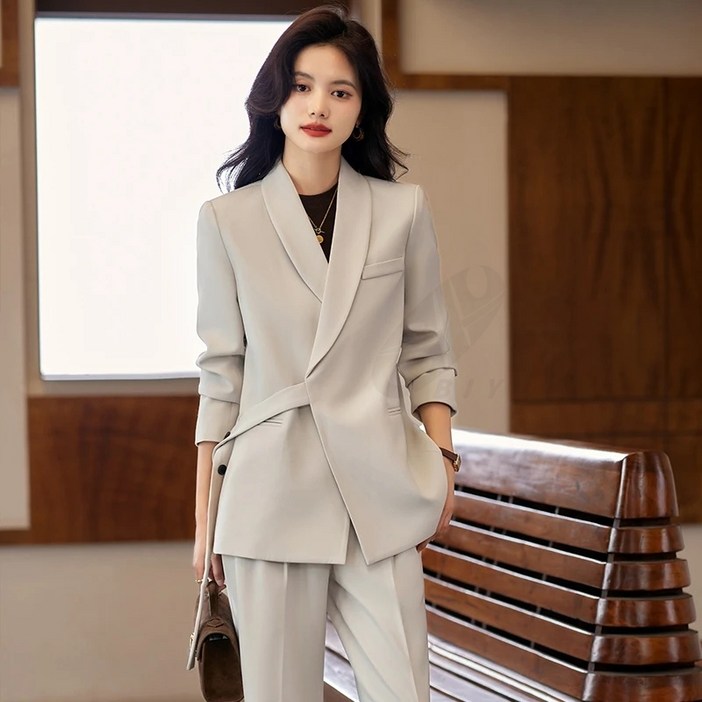 비아이와이 여성 고급 오피스 데일리 상하의 정장 세트 봄가을 오버핏 DH1251