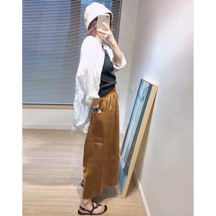 퀸앤조이 보레닛 프리미엄 린넨 100 와이드 팬츠