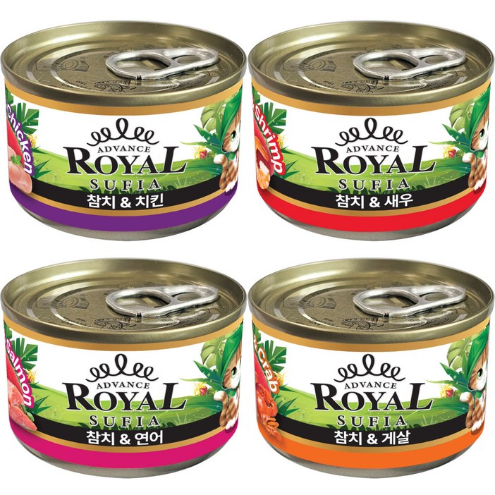 어드밴스 로얄 수피아 5종 170g x 72개입 고양이 캔 길냥이 통조림 간식, 72개, 170g, 수피아 콤보