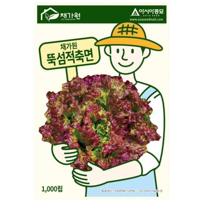 아시아종묘 상추 뚝섬적축면 씨앗 1000립