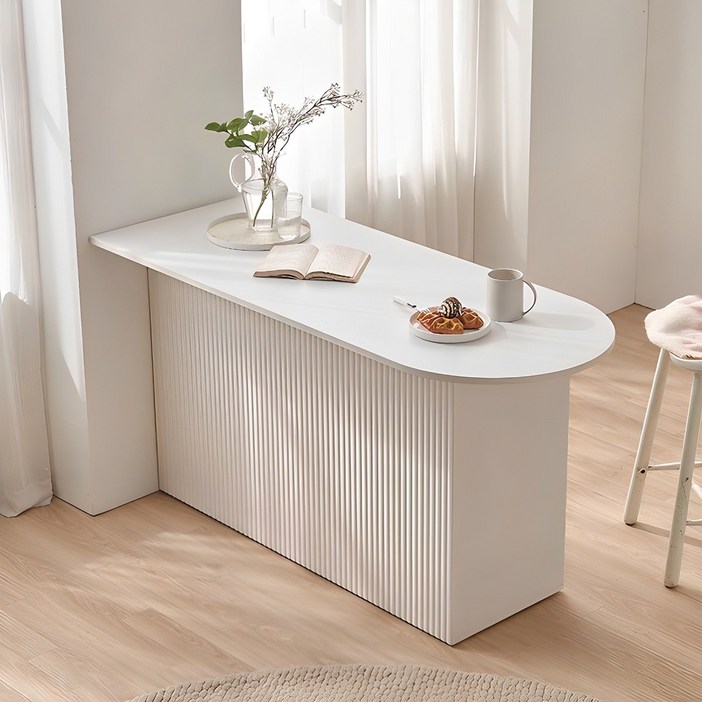 할인쿠폰 스칸디아 플로리 11001500 템바보드 홈바 테이블 세련된 아일랜드 식탁, 화이트