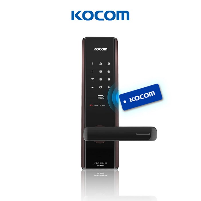 코콤 무타공 실속형 주키형  스마트 이중잠금 현관문 도어락 KDLNH360 번호 카드키