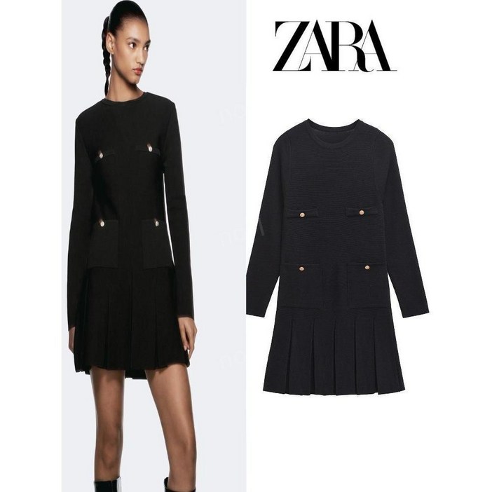 ZARA 자라 여성 2025 신상 블랙 니트 원피스