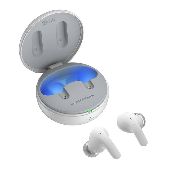 LG TONE 프리 트루 와이어리스 블루투스 이어버드 T90  돌비 애트모스가 장착된 액티브 노이즈 캔슬링 이어버드, 화이트, 스몰