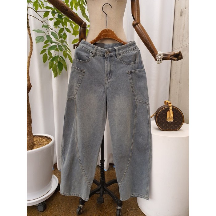 무배 모노 9039 와이드 커브드핏 사이드포켓 빈티지 청바지