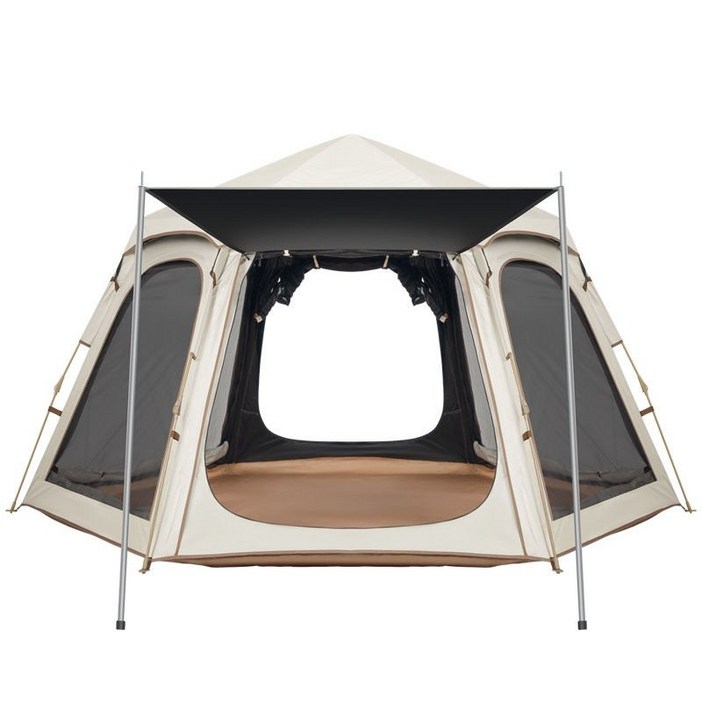 시스슈 자동 원터치 텐트 육각 돔텐트 대형 그늘막 사계절용 캠핑 텐트