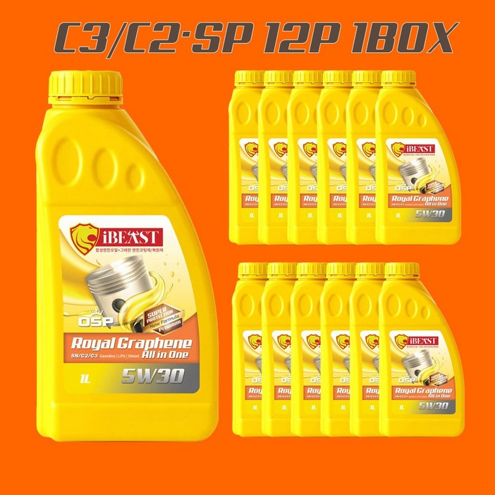아이비스트 로열 그래핀 올인원 5W30 C3 SP 디젤가솔린공용 1L X 12P 1BOX, 5w30, 12개, 1L