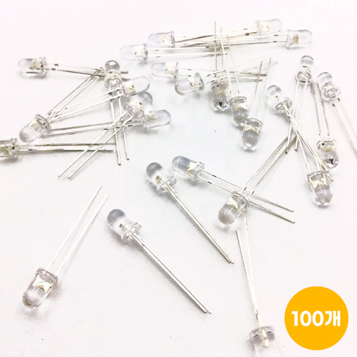 아두이노 LED 5파이 하얀색 (100개)