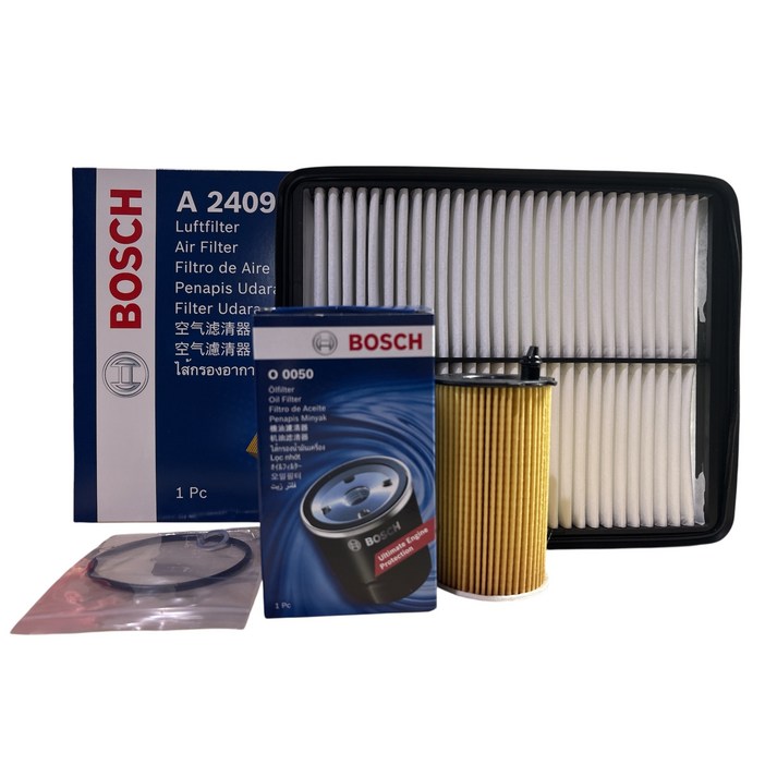 보쉬 엔진 오일 교환 필터 셋트 그랜져 HG 3.0/3.3 LPi 오일필터+에어필터 O0050+A2409, 오일필터+에어필터/O0050+A2409, 1세트