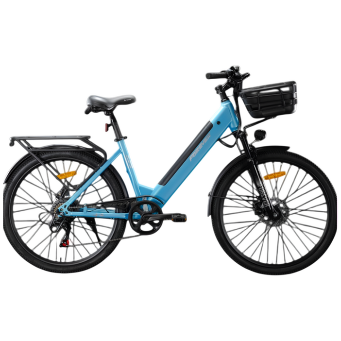 리트바 포에버 미니벨로 전기 자전거 배달 로드 싸이클 출퇴근 성인 고출력 PAS 바구니, 스카이 블루, 경량스틸