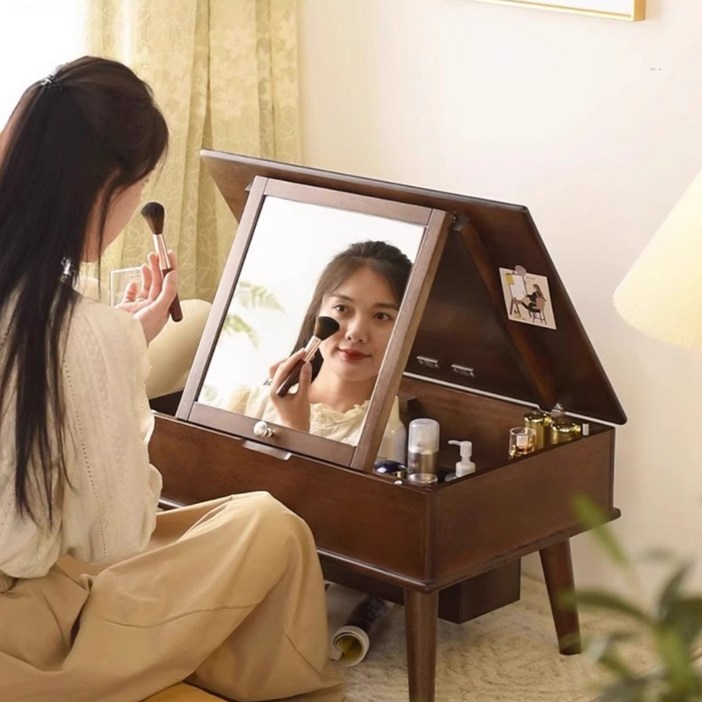 에코소라노 좌식 화장대 다용도 원목 미니 화장대, 월넛RF1396