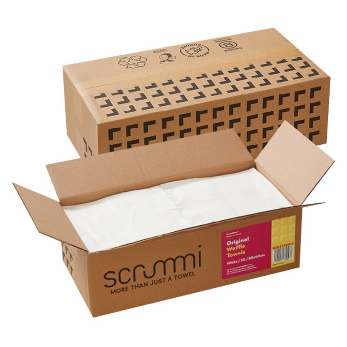 프랑스 고급 일회용 타월 80cm x 40cm 50매 Scrummi 스크러미 유럽 타올 수건, 화이트, 1개