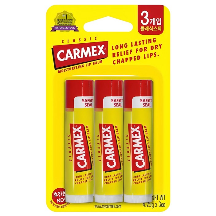카멕스 모이스처라이징 클래식스틱 립밤, 클래식, 4.25g, 3개