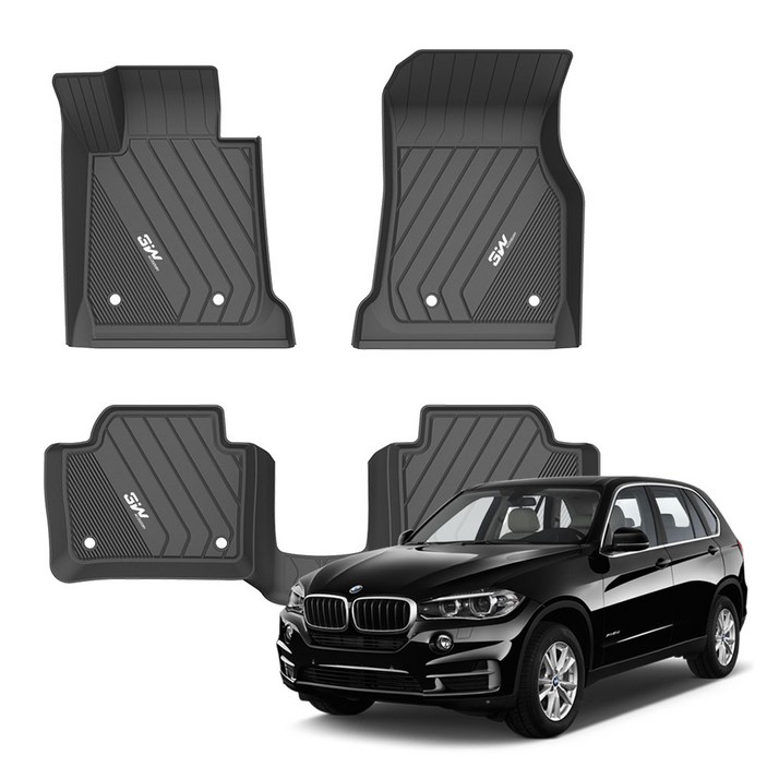 3더블유 에코라이너 TPE 카매트, BMW X5 F15 2013.11 2018.05, 블랙