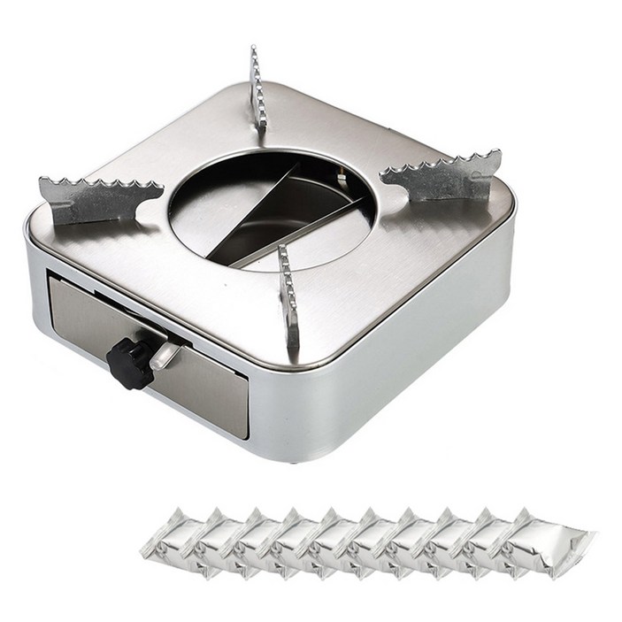 스토브 스틸 워머 NWWM1000S  에탄올 고체연료 20g x 10p 세트, 실버워머, 1세트