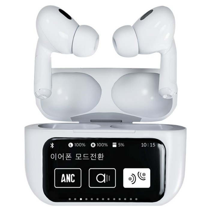 바우아토 노이즈 캔슬링 터치 디스플레이 5.4 커널형 블루투스 이어폰, BAUATO ANC-03, 화이트