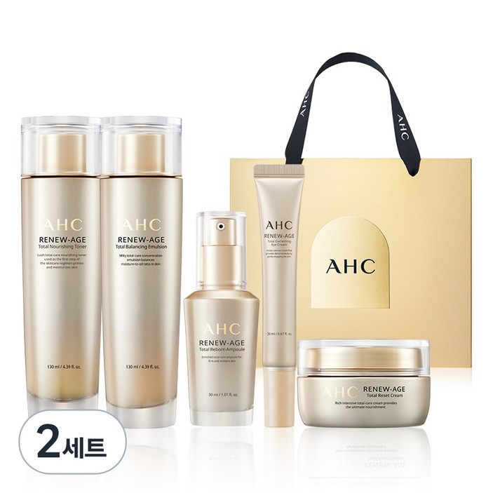 AHC 리뉴에이지 토탈 4종 + 아이크림 20ml 기프트 세트