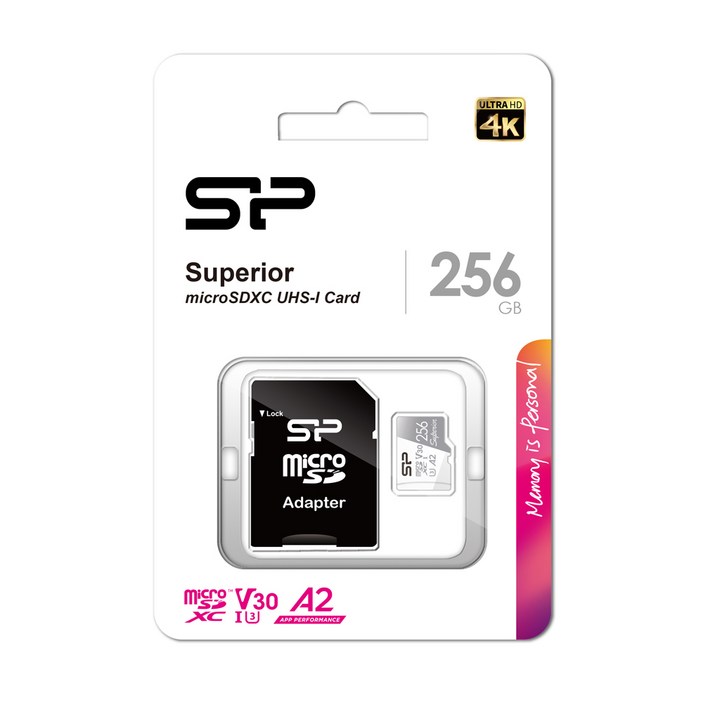 삼성sd카드256 실리콘파워 micro SDXC Class10 Superior UHS-I 4K U3 A2 V30, 256GB