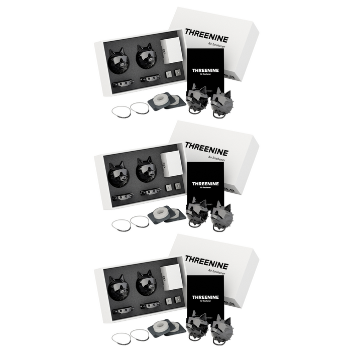 쓰리나인 불독 프리미엄 힙한늑대 차량용 방향제 크롬 2p + 향 2p 세트, 3세트, 블랙체리