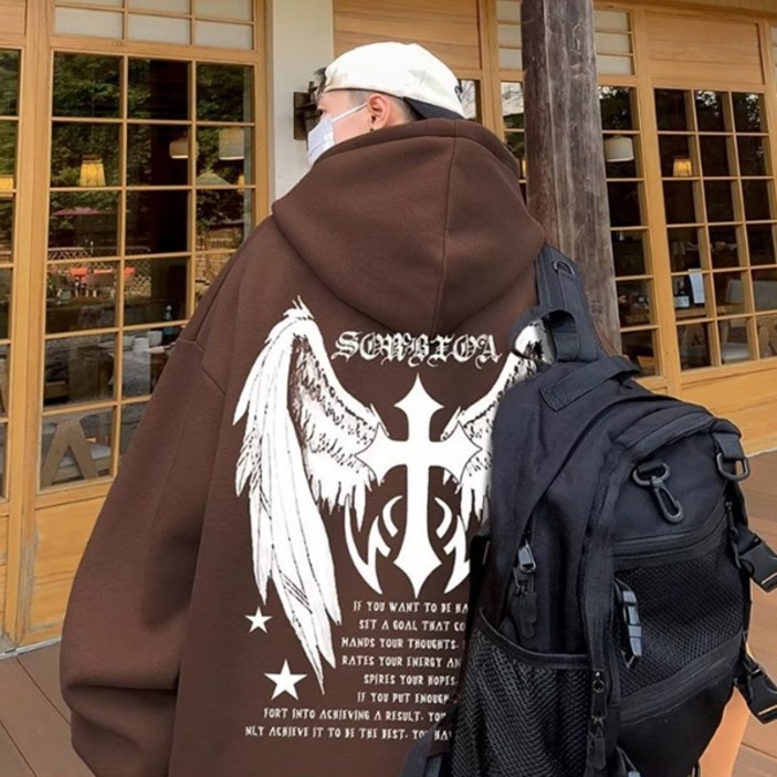 제이티엘 남성용 에너지 스트릿패션 박시 후드티