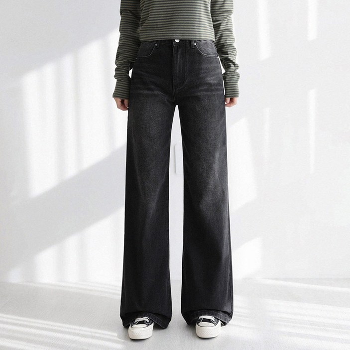 앤드스타일여성용롱/숏 기장 딱맞진39탄세미와이드부츠컷데님팬츠265047