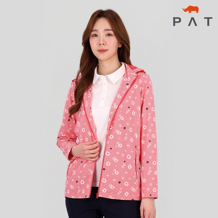 PAT 여성체크꽃 프린트 트리코트 점퍼1J21335