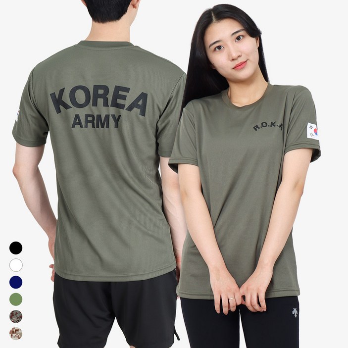 지오송지오티셔츠 꾸나와곰신 ROKA 코리아아미 로카티 반팔 기능성 쿨티 군인티셔츠