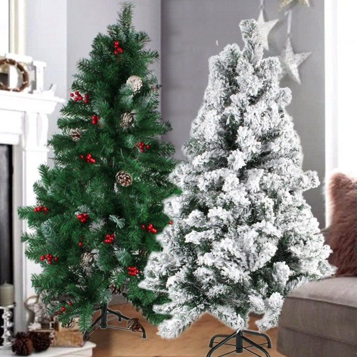 위시 무장식 크리스마스 트리 대형 1M2.1M 5종 장식 소품 화이트 스노우