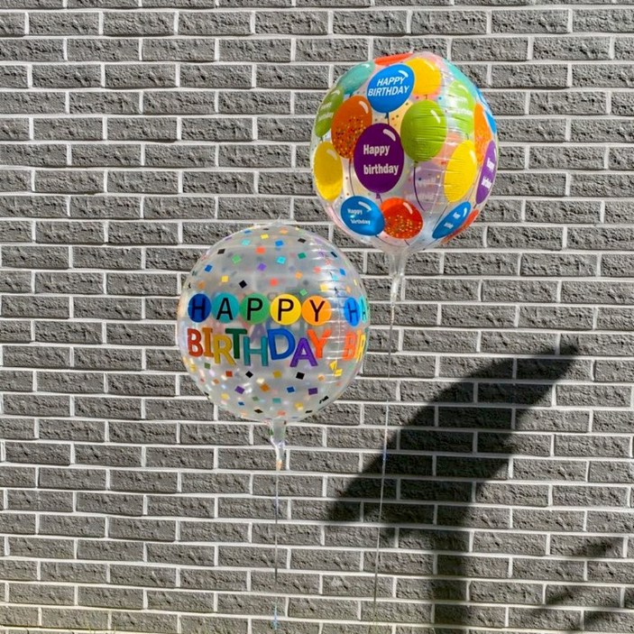 레인보우칩스 생일 축하 풍선 옴브레 4D 해피벌스데이 생일 파티 풍선 이벤트 소품