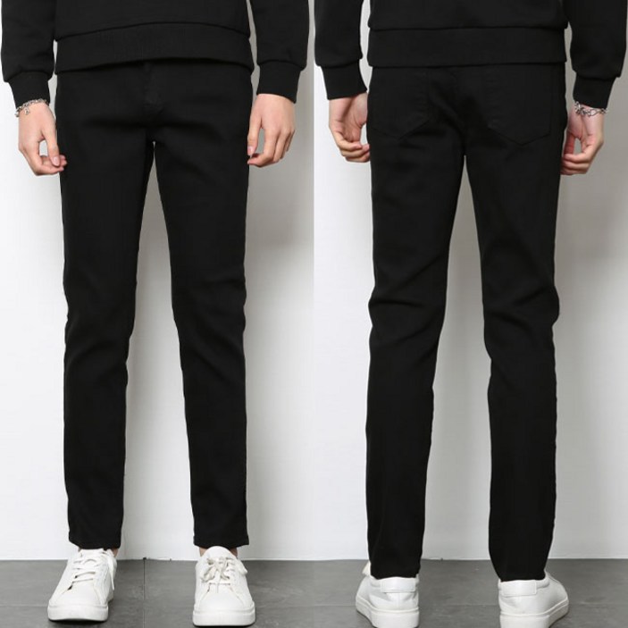 남성청바지 빅사이즈 S~4XL 스터드 슬림 스판 블랙진