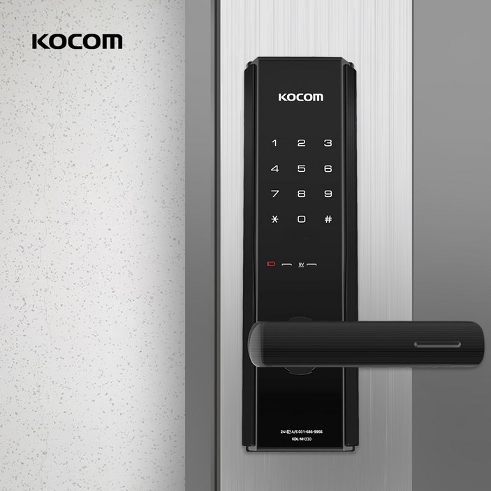 코콤 디지털 무타공 도어락 손잡이 이중잠금 도어락 아파트 번호키 교체 설치 NH330