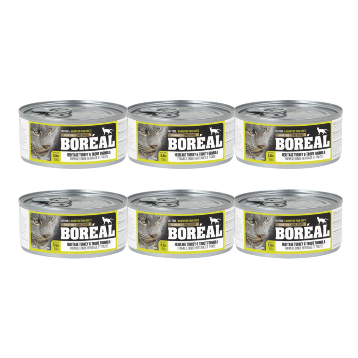 보레알 캣 고양이 주식캔 습식사료, 칠면조+송어, 156g, 6개