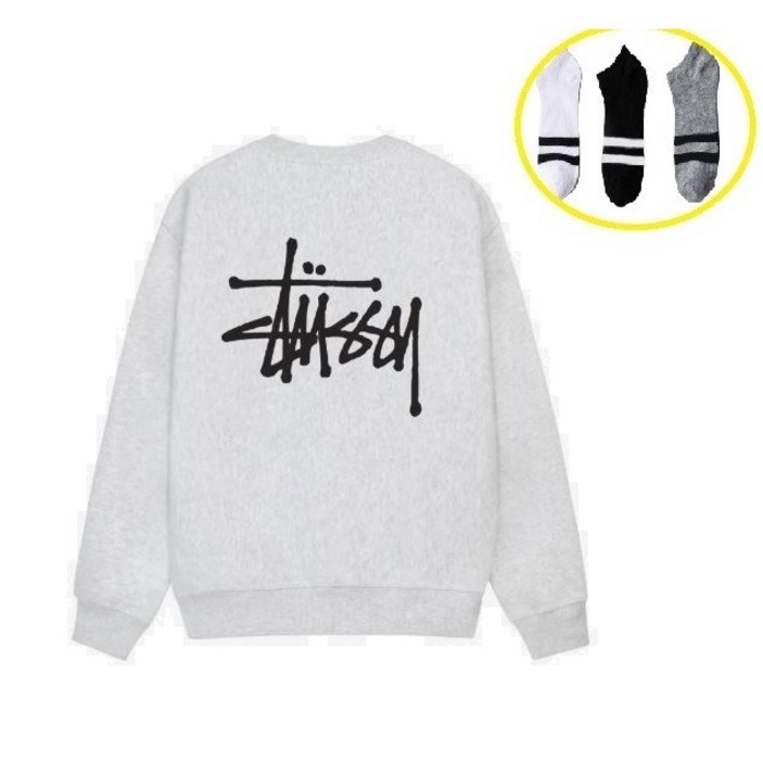 국내매장판 스투시 정품 베이직 스투시 크루넥 기모 공용 맨투맨 1915000  데일리양말 증정