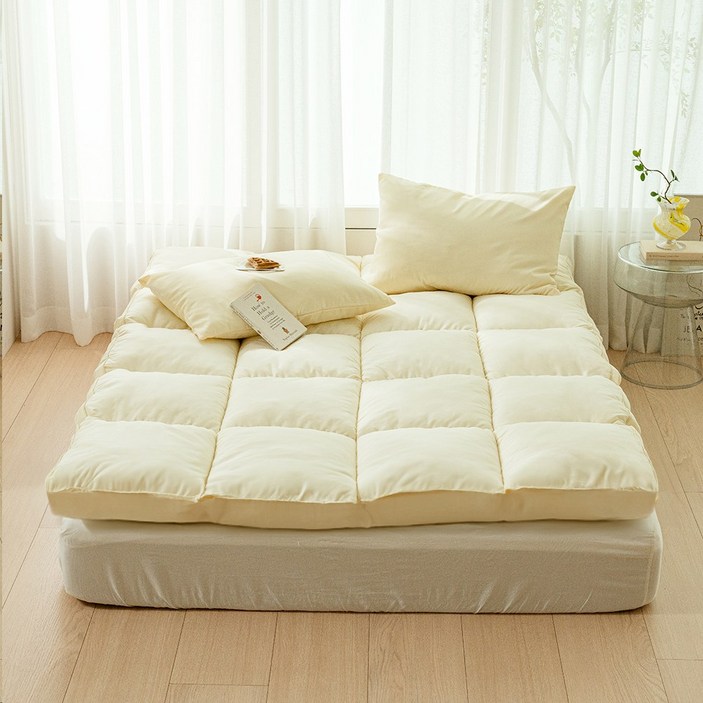 포근 통세탁 사계절 푹신하고 두꺼운 침대 토퍼